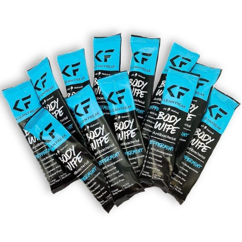 Klean Freak Peppermint Body Wipes (Pack Of 12) - Light Blue, , medium