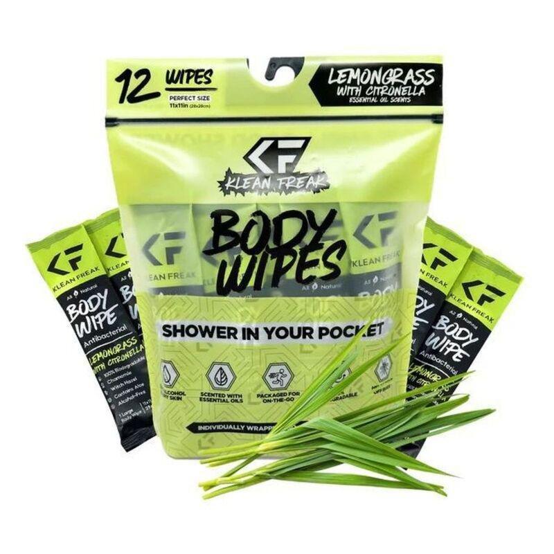 Klean Freak Lemon Grass - Citronella Body Wipes (Pack Of 12) - Light Green, , medium