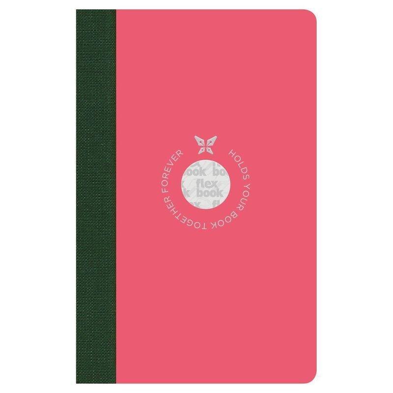 Flexbook Smartbook Ruled A6 Notebook - Pocket - Pink Cover/Green Spine (9 x 14 cm), , large image number 0