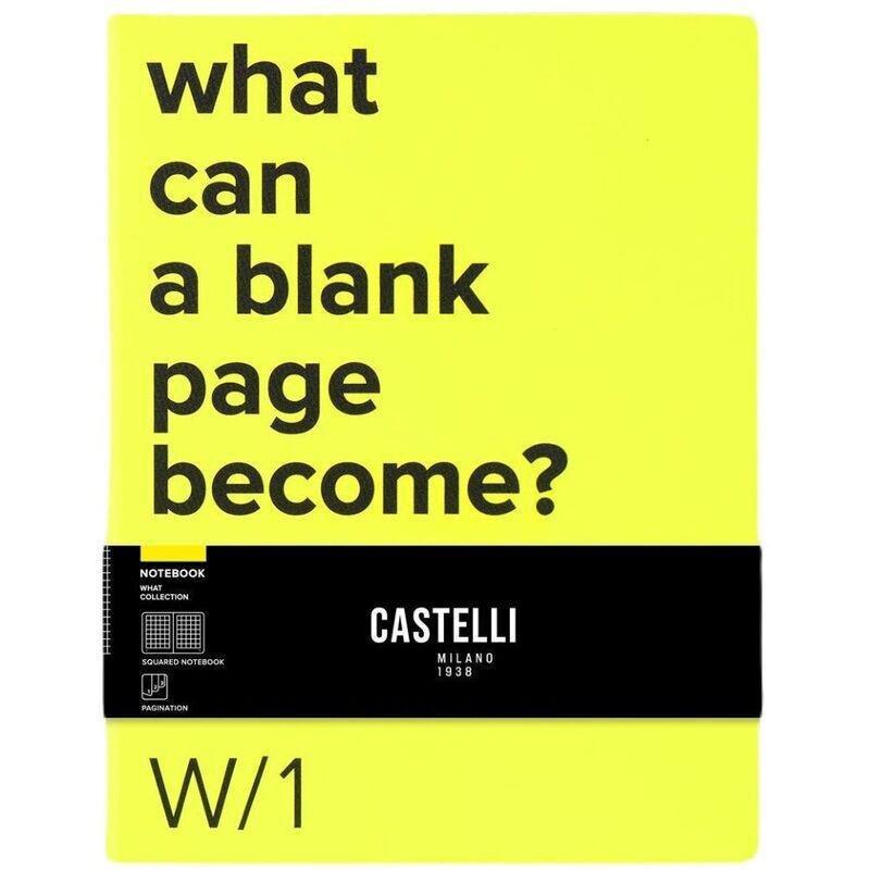 Castelli Large Squared What Notebook W/1 - Yellow (19 x 25 cm), , medium