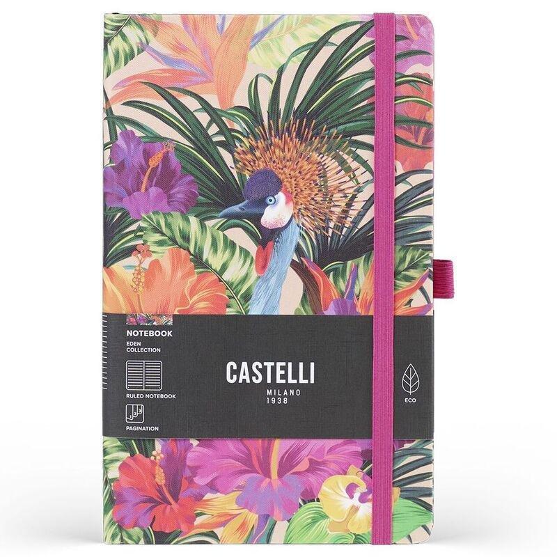 Castelli Medium Ruled Eden Notebook - Tropical (13 x 21 cm), , medium