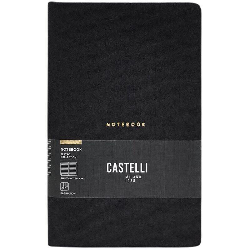 Castelli Medium Ruled Teatro Notebook - Black (13 x 21 cm), , medium