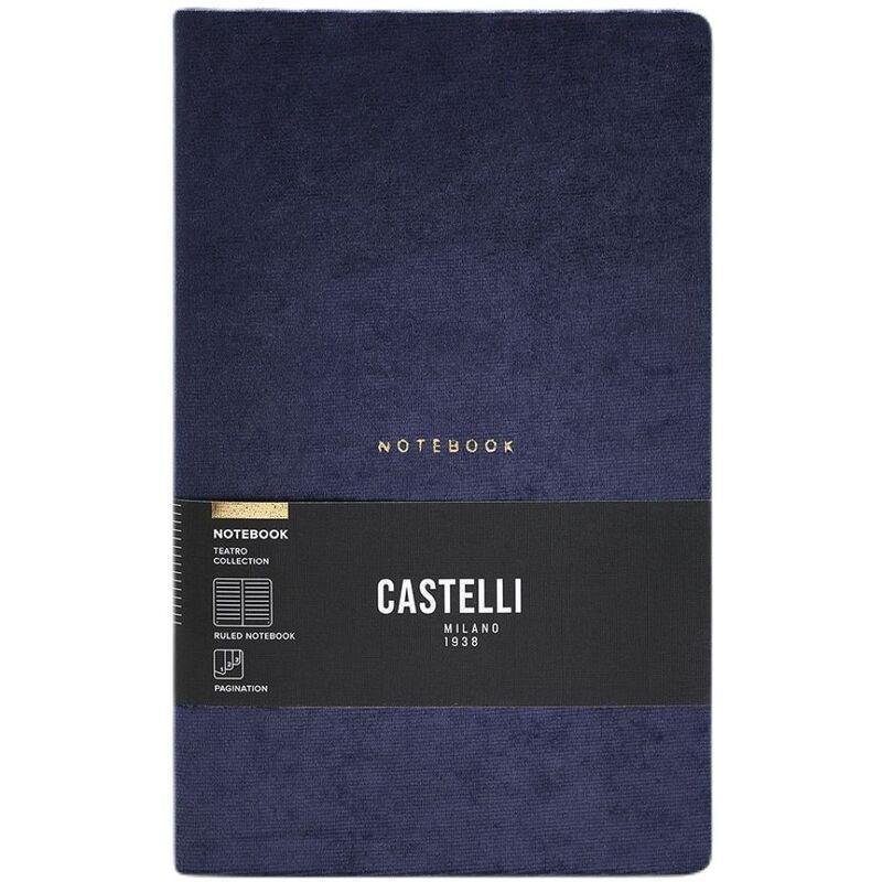 Castelli Medium Ruled Teatro Notebook - Blue (13 x 21 cm), , medium
