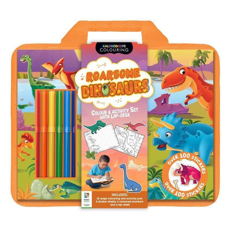 Roarsome Dinosaurs Colouring Set With Lap Desk | Hinkler Books, , large image number 0