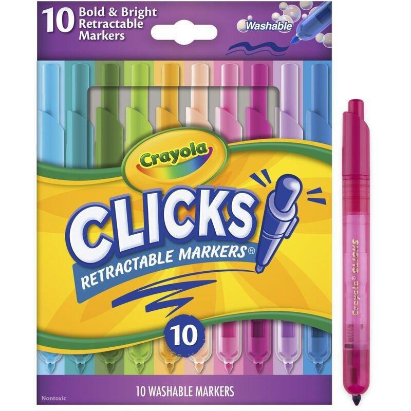 Crayola Clicks Retractable Washable Markers (Pack of 10), , medium