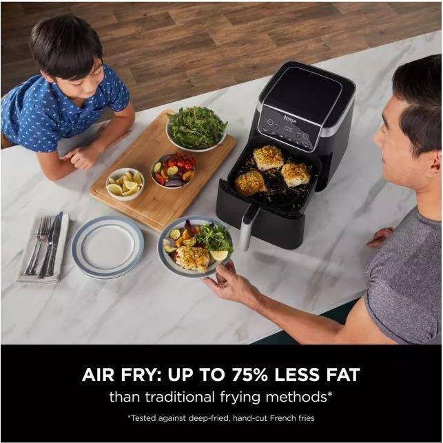 Ninja Air Fryer AF180ME 5.5L Large Square Single Drawer Non-Stick 2000W - Grey, , large image number 2