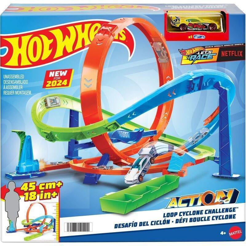 Hot Wheels Action Loop Cyclone Challenge Playset With 1 1.64 Die-Cast Car, , large image number 4