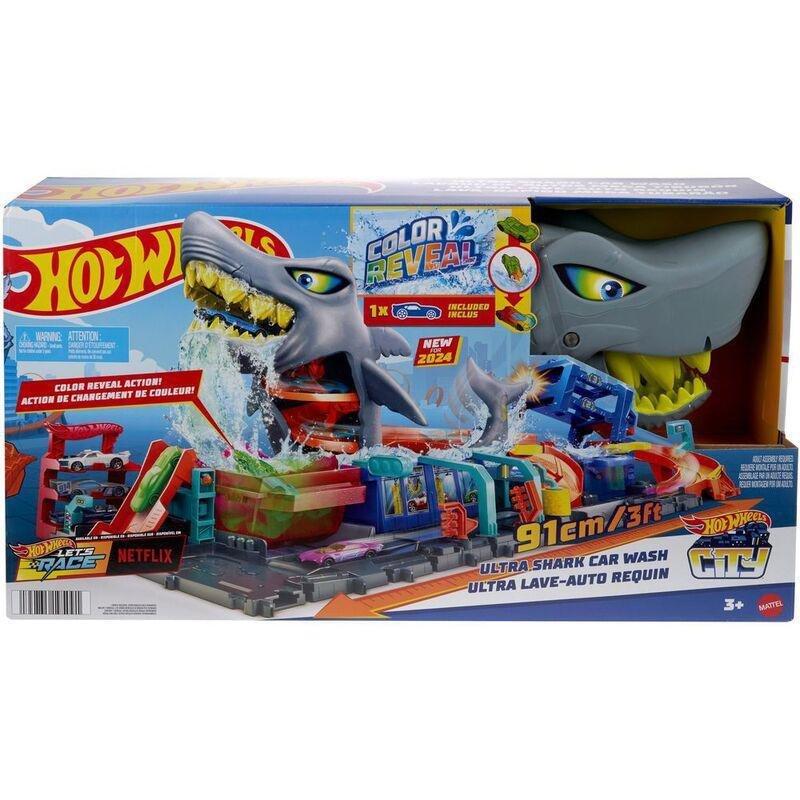 Hot Wheels City Color Reveal Ultra Shark Car Wash Playset With 1 1.64 Die-Cast Car, , large image number 3