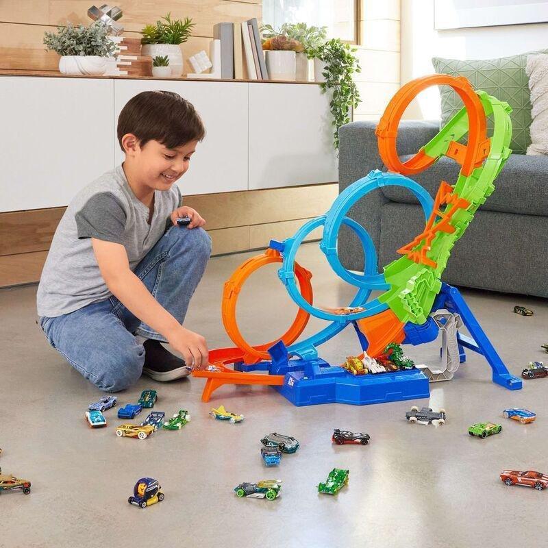 Hot Wheels Action 4-Loop Crash-Out Playset With 1 1.64 Die-Cast Car, , large image number 0