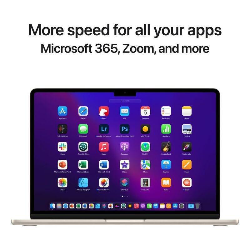 Apple 13-inch MacBook Air With Apple M2 chip with 8-core CPU and 8-core GPU/16GB/256GB - Starlight (Arabic/English), , large image number 1