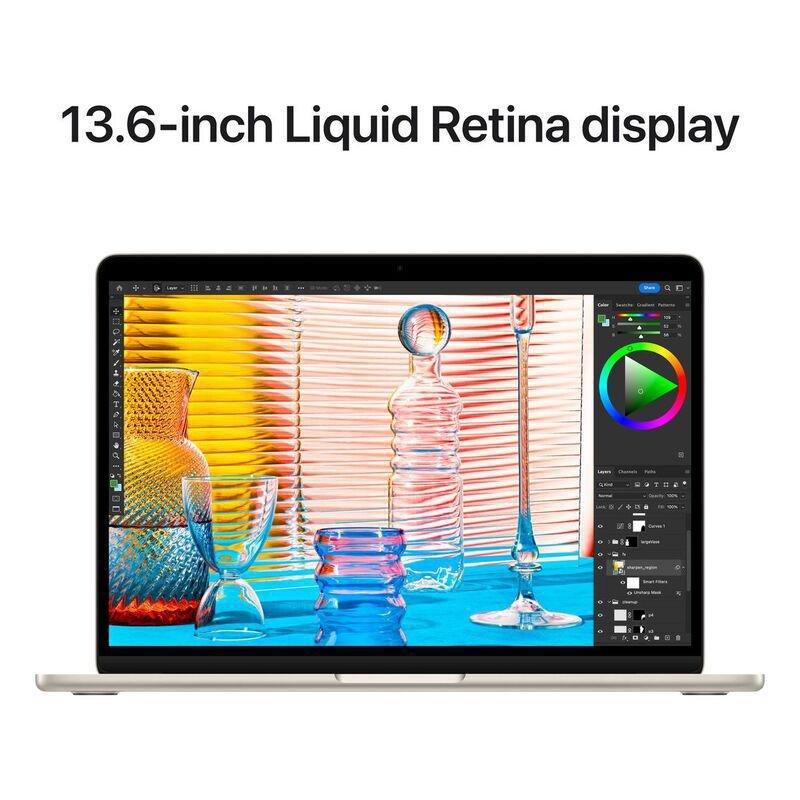 Apple 13-inch MacBook Air With Apple M2 chip with 8-core CPU and 8-core GPU/16GB/256GB - Starlight (Arabic/English), , large image number 5