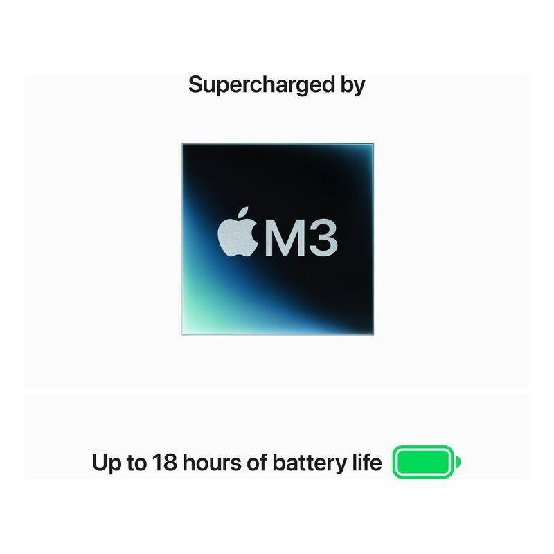 Apple 13-inch MacBook Air With Apple M3 chip with 8-core CPU and 8-core GPU/16GB/256GB SSD - Silver (English), , large image number 2