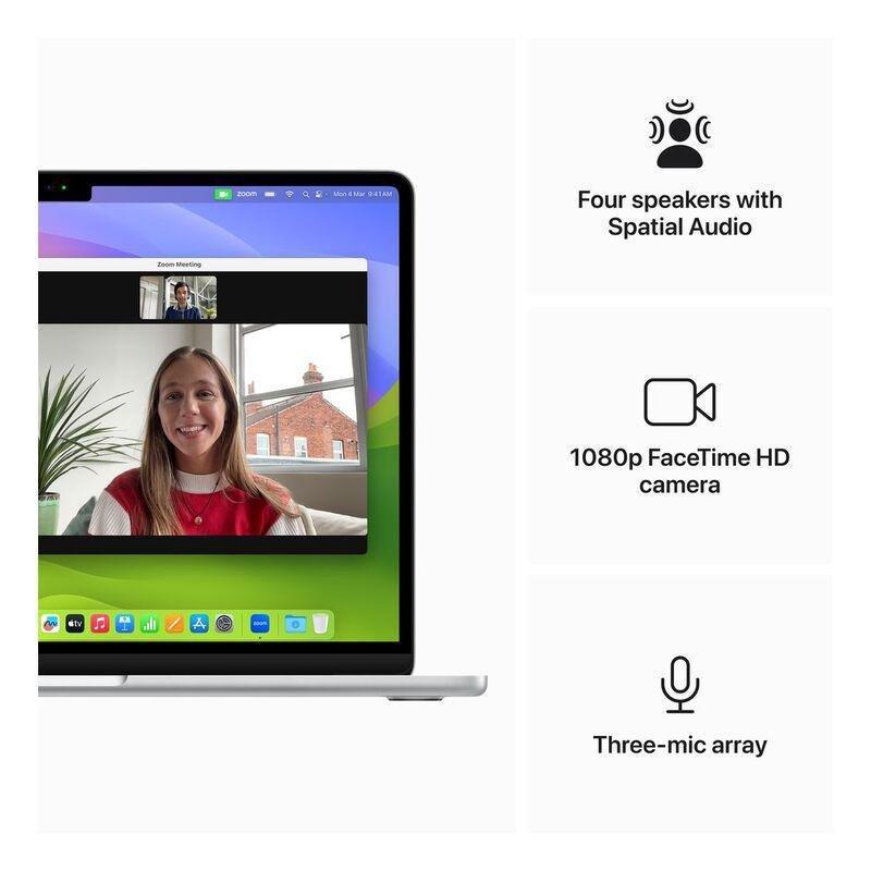 Apple 13-inch MacBook Air With Apple M3 chip with 8-core CPU and 8-core GPU/16GB/256GB SSD - Silver (English), , large image number 4