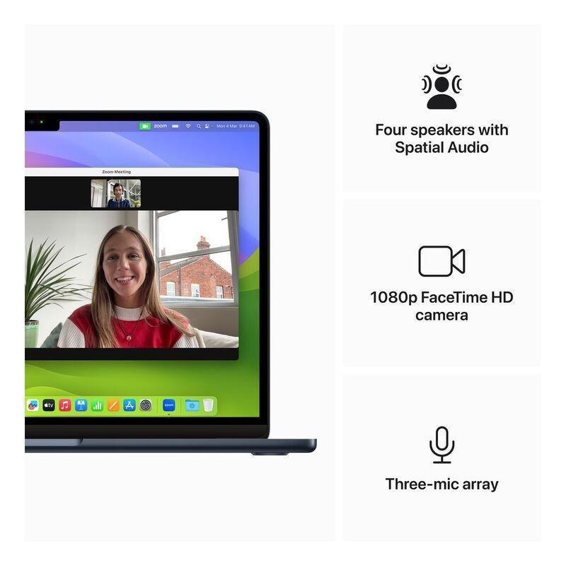 Apple 13-inch MacBook Air With Apple M3 chip with 8-core CPU and 10-core GPU/24GB/512GB SSD - Midnight (English), , large image number 2