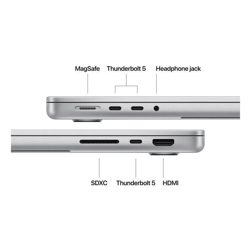 Apple 14-inch MacBook Pro With Apple M4 Pro chip with 12‑core CPU and 16‑core GPU/24GB/512GB SSD - Silver (Arabic/English), , large image number 4