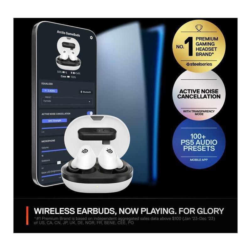SteelSeries Arctis GameBuds for PlayStation Wireless Gaming Earbuds - White, , large image number 1