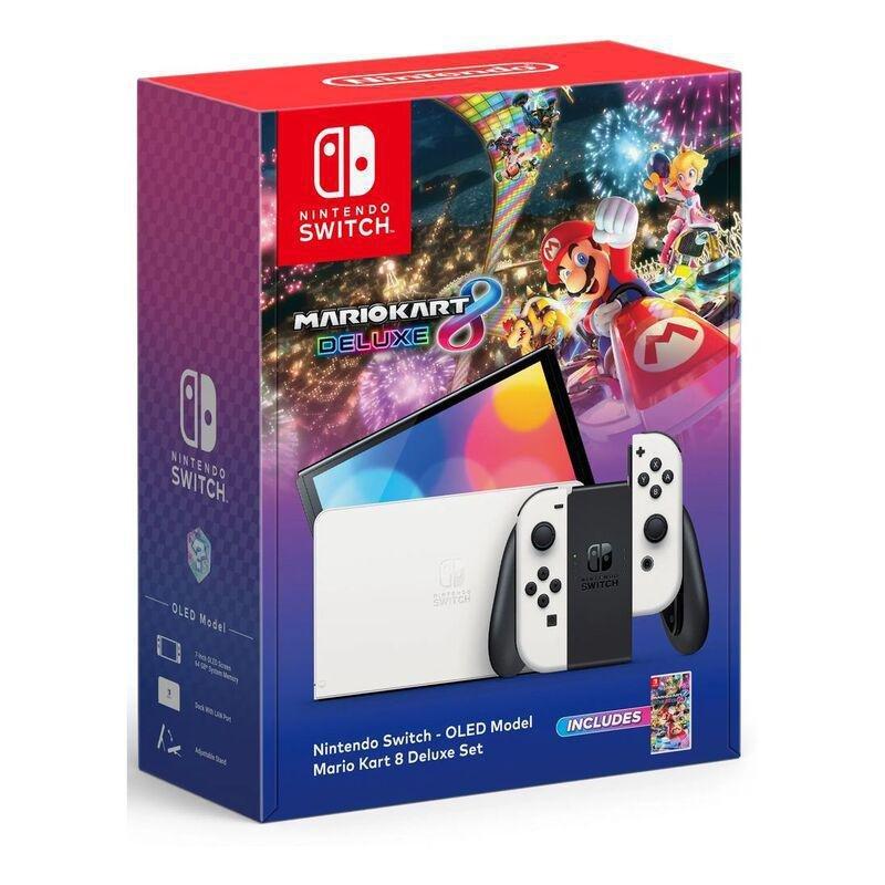 Nintendo Switch OLED White Joy-Con Console Mario Kart 8 Deluxe Bundle, , medium