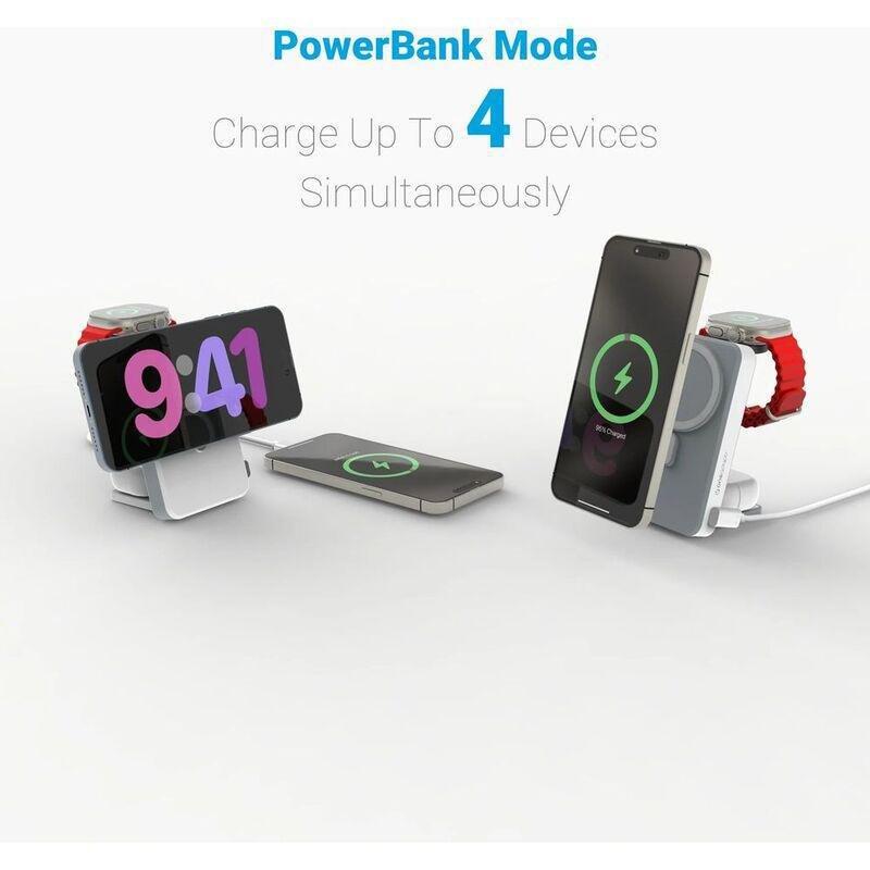 One Adaptr OneGo 5 In 1 MagSafe Wireless Charging Stand PowerBank - White, , large image number 1