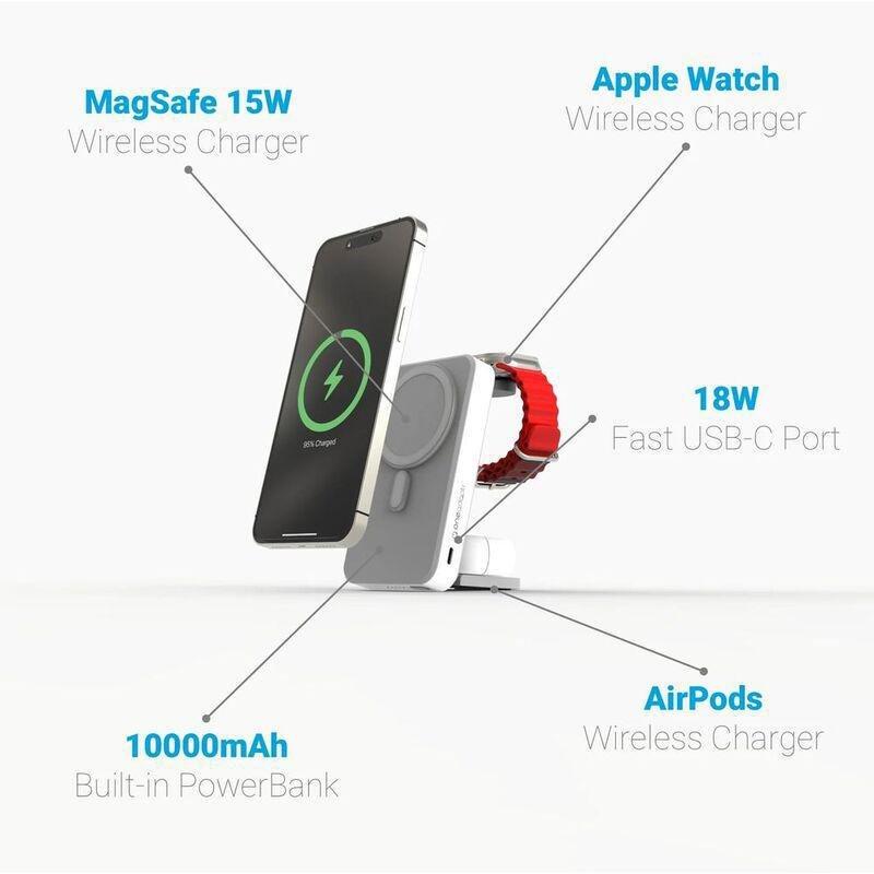 One Adaptr OneGo 5 In 1 MagSafe Wireless Charging Stand PowerBank - Grey, , large image number 1