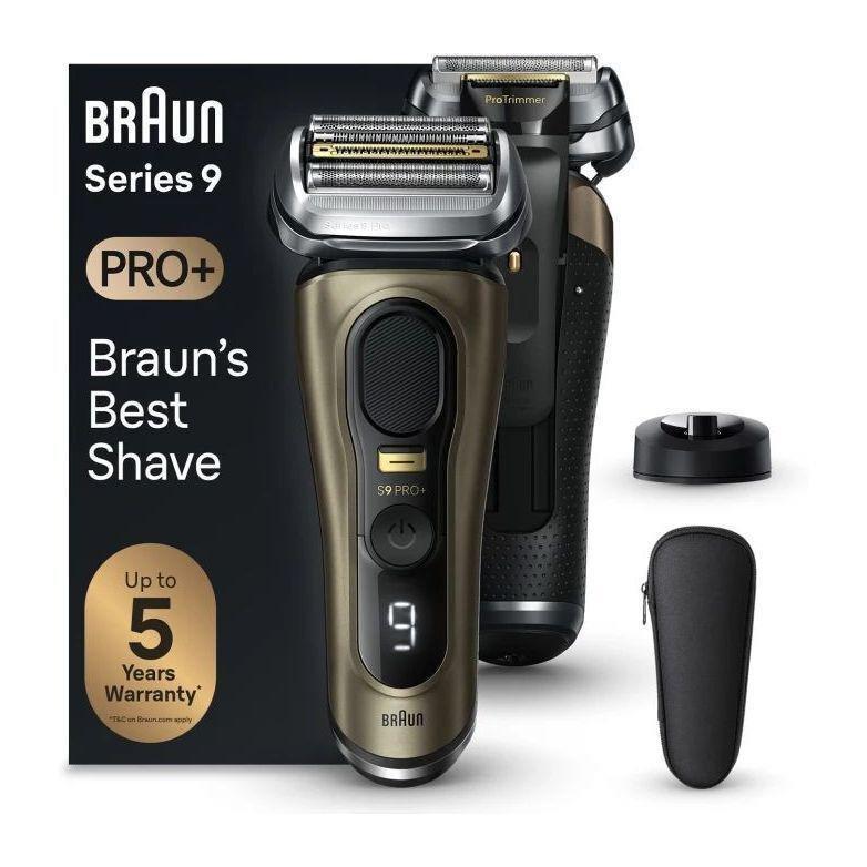 Braun Series 9 Pro+ 9519s Electric Shaver with Charging Stand and Travel Case - Gold, , medium