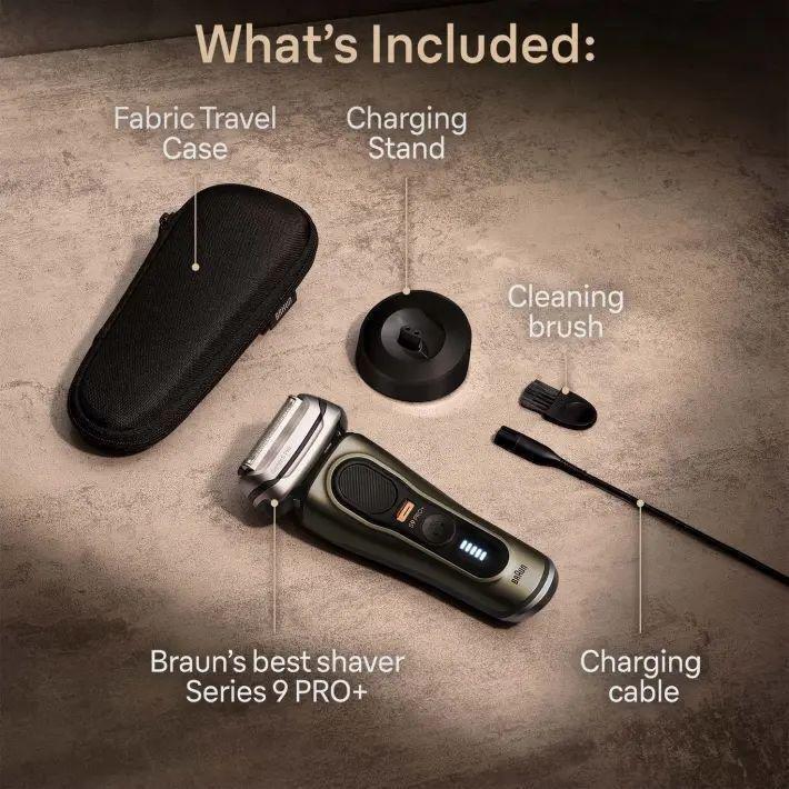 Braun Series 9 Pro+ 9519s Electric Shaver with Charging Stand and Travel Case - Gold, , large image number 5