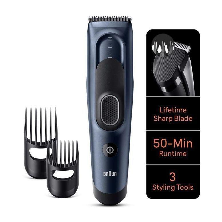 Braun Hair clipper Series 5 HC5350 with 17 Length Settings 2 Combs & Pouch, , medium