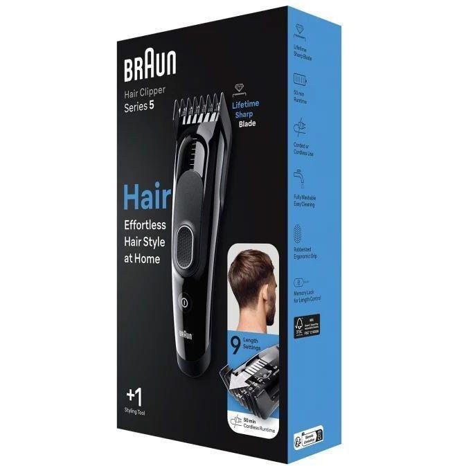 Braun Hair Clipper Series 5 HC5310 with 9 Length Settings and 1 Comb, , large image number 6
