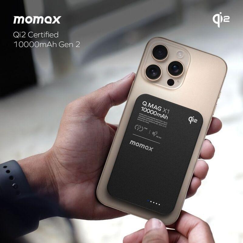 Momax Q.Mag X1 Qi2 10000mAh Gen2 15W Magsafe Wireless Power Bank - Black, , large image number 1
