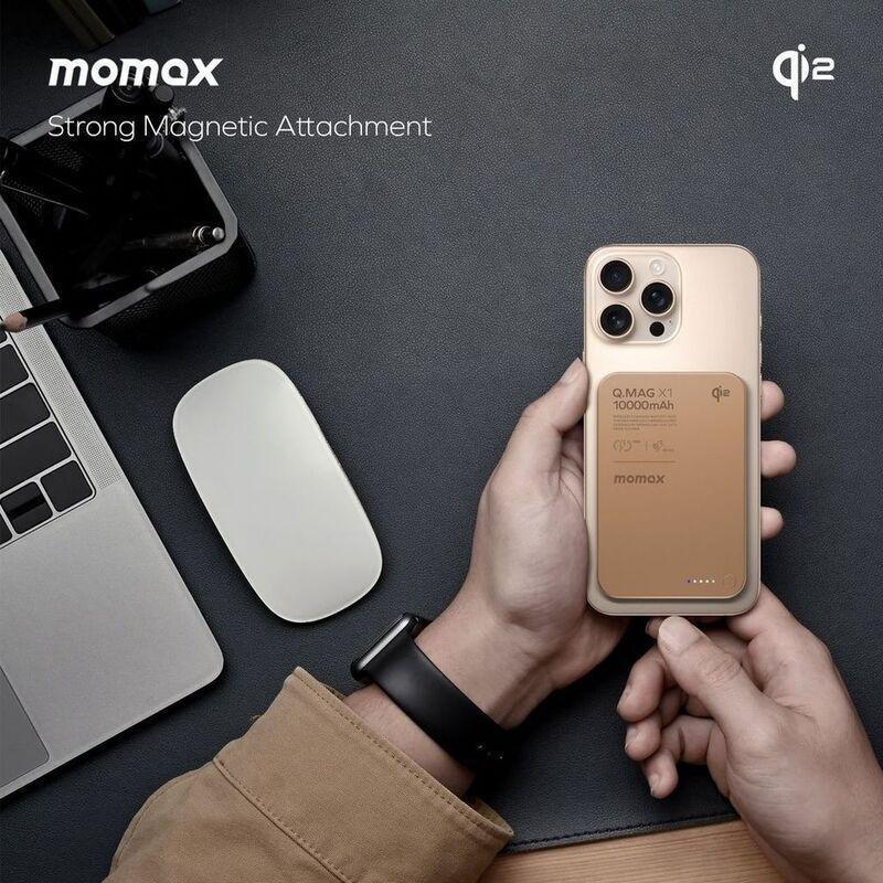Momax Q.Mag X1 Qi2 10000mAh Gen2 15W Magsafe Wireless Power Bank - Black, , large image number 3