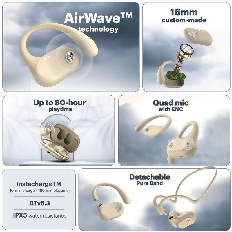 Noise Pure Pods True Wireless Bluetooth Earbuds - Zen Beige, , large image number 5