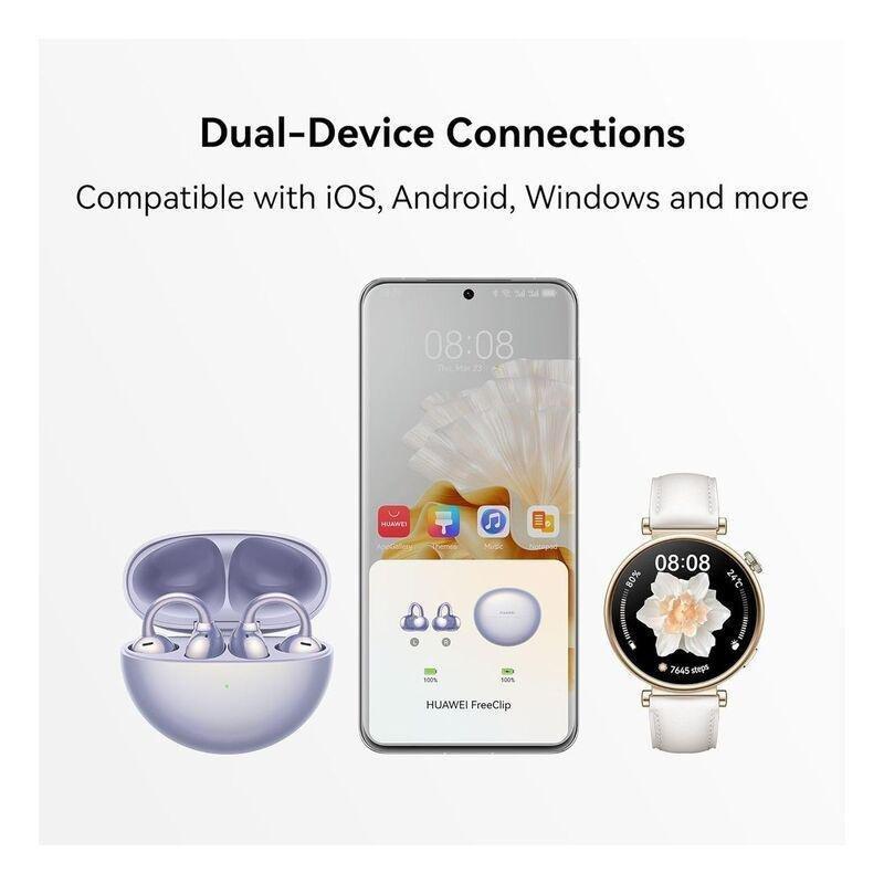 HUAWEI FreeClip Open-Ear True Wireless Earbuds With Wireless Charge Case - Beige, , large image number 4