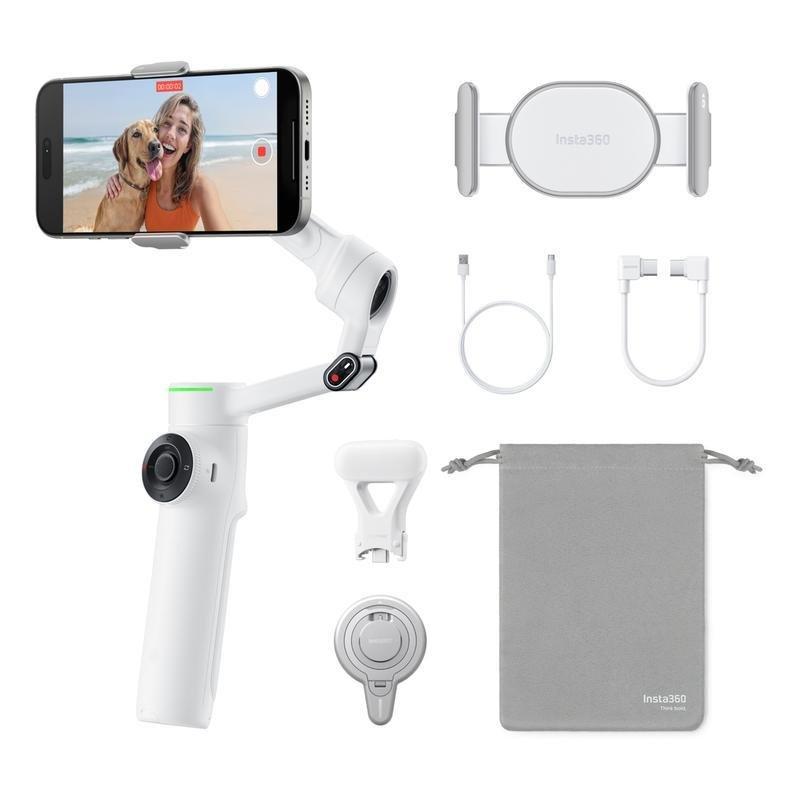 Insta360 Flow 2 Pro AI Tracking Smartphone Gimbals - Creator Kit - Summit White, , medium