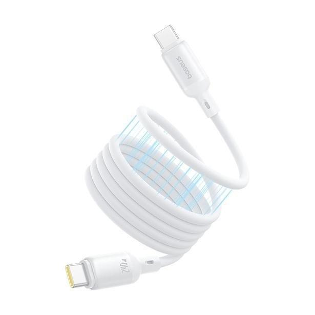 Baseus PicoGo Magnetic Liquid Silicone Fast Charging Cable USB-C to USB-C 240W 1m - Moon White, , large image number 0