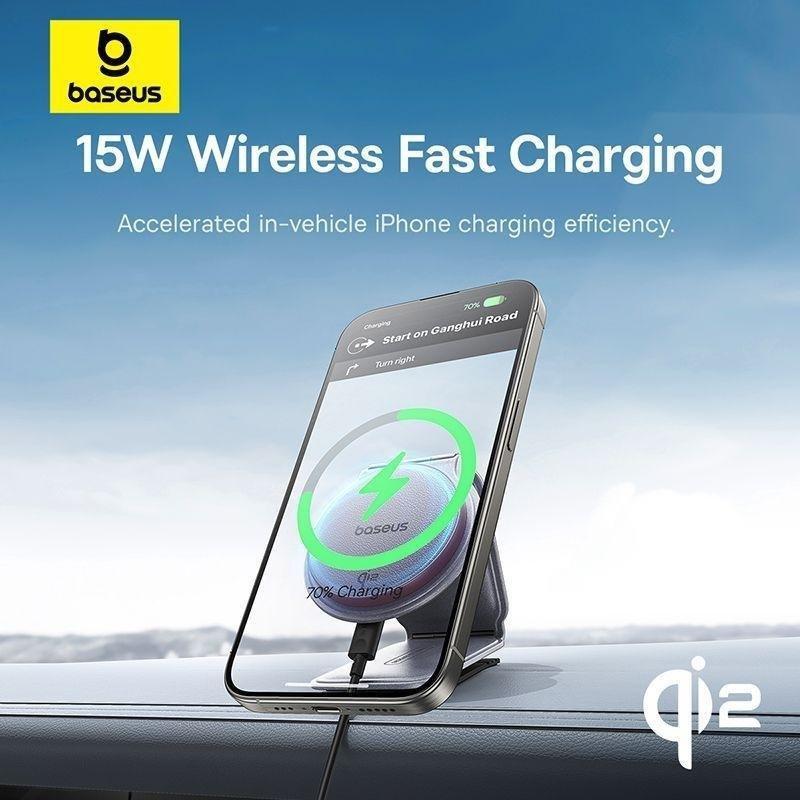 Baseus PrimeTrip C02 Mega Magnetic Wireless Charging Car Mount Stick-on - Frosted Gray, , large image number 4