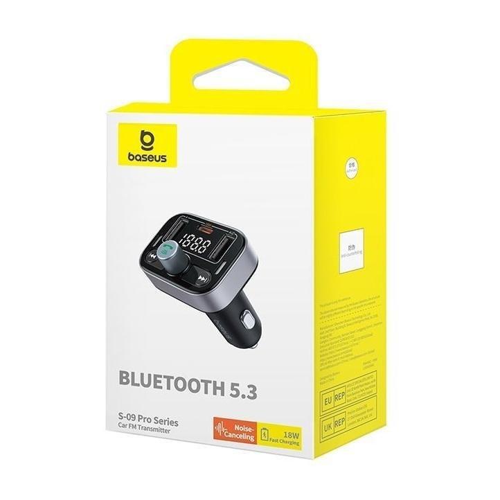 Baseus S-09 Pro Car FM Transmitter - Cluster Black, , large image number 0