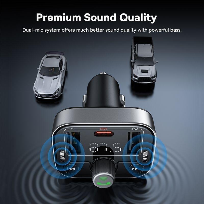 Baseus S-09 Pro Car FM Transmitter - Cluster Black, , large image number 1