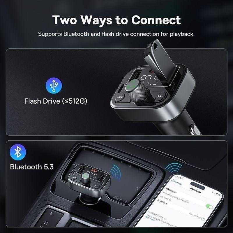 Baseus S-09 Pro Car FM Transmitter - Cluster Black, , large image number 2
