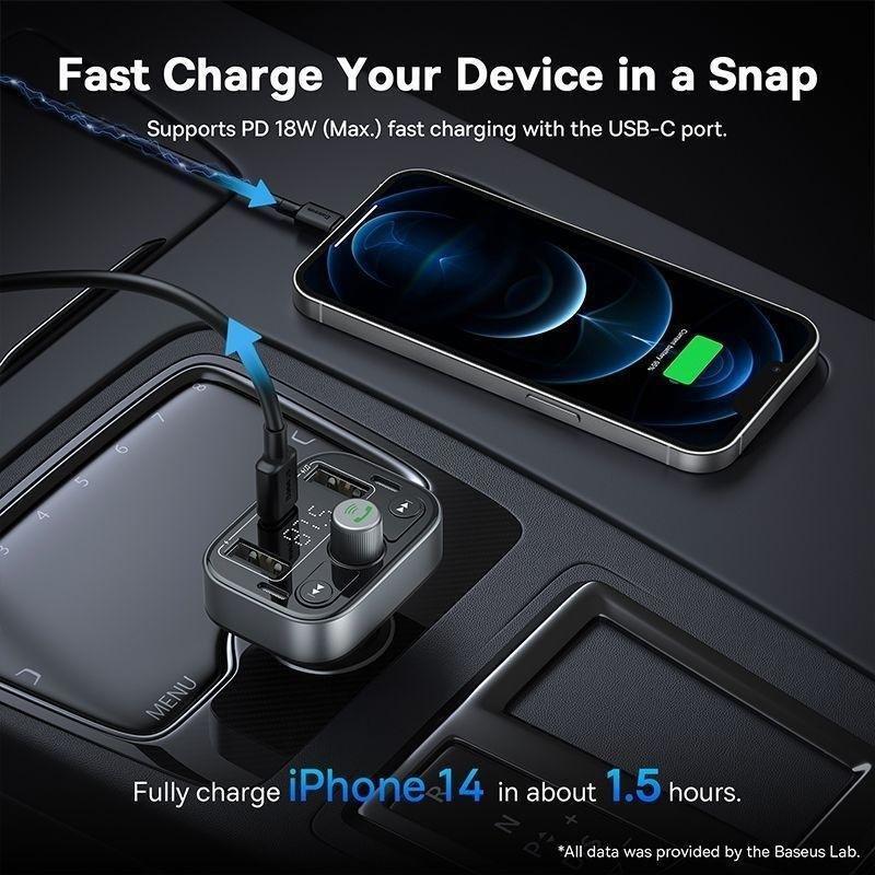 Baseus S-09 Pro Car FM Transmitter - Cluster Black, , large image number 3