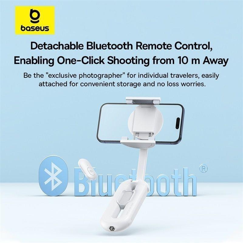 Baseus TechShot Dual-Support Phone Selfie Stick - Moon White, , large image number 2