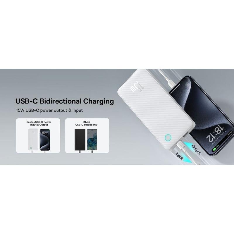 Baseus Airpow Lite Power Bank 10000mAh 15W - Moon White, , large image number 1