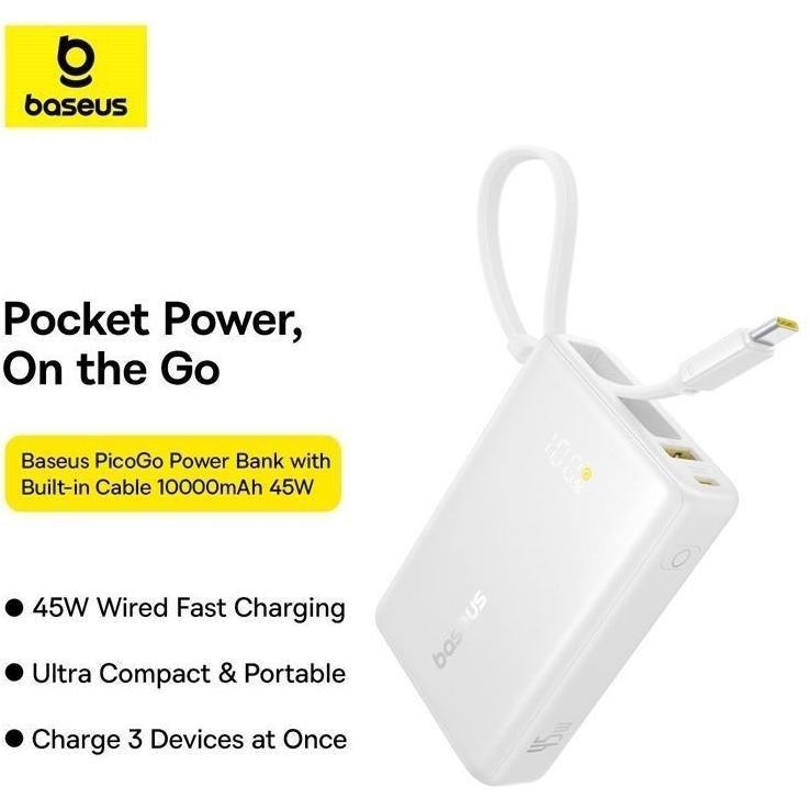 Baseus PicoGo Digital Display Power Bank 10000mAh 45W - Moon White, , large image number 5