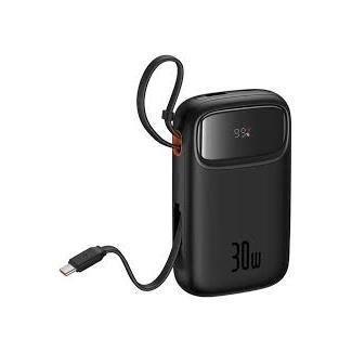 Baseus QPow2 Digital Display Fast-Charging Power Bank with 2 Built-in Type-C Cables 10000mAh 30W - Cluster Black, , medium