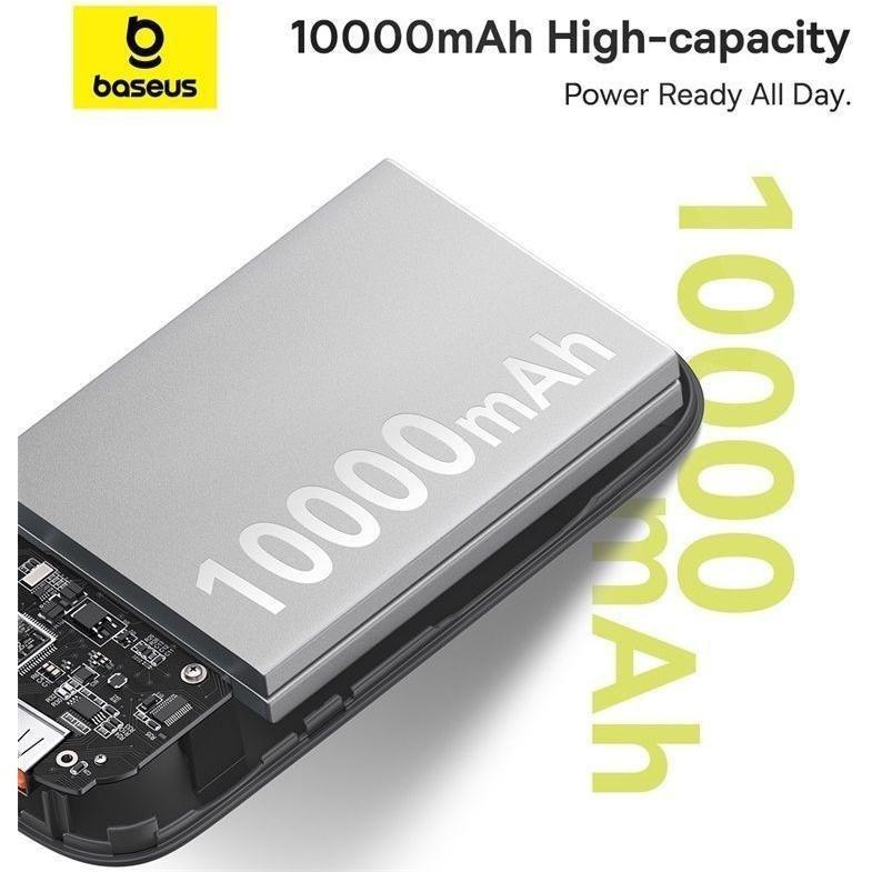 Baseus QPow2 Digital Display Fast-Charging Power Bank with 2 Built-in Type-C Cables 10000mAh 30W - Cluster Black, , large image number 2