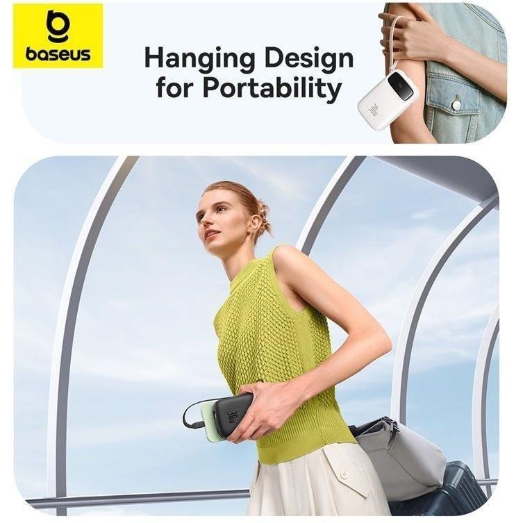 Baseus QPow2 Digital Display Fast-Charging Power Bank with 2 Built-in Type-C Cables 10000mAh 30W - Cluster Black, , large image number 5