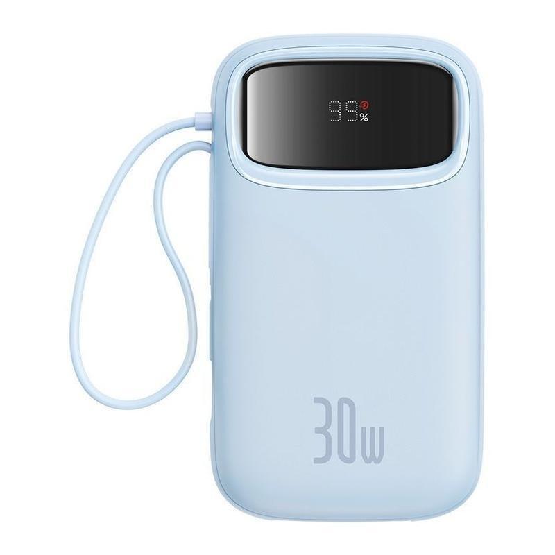 Baseus QPow2 Digital Display Fast-Charging Power Bank with 2 Built-in Type-C Cables 20000mAh 30W - Galaxy Blue, , large image number 0