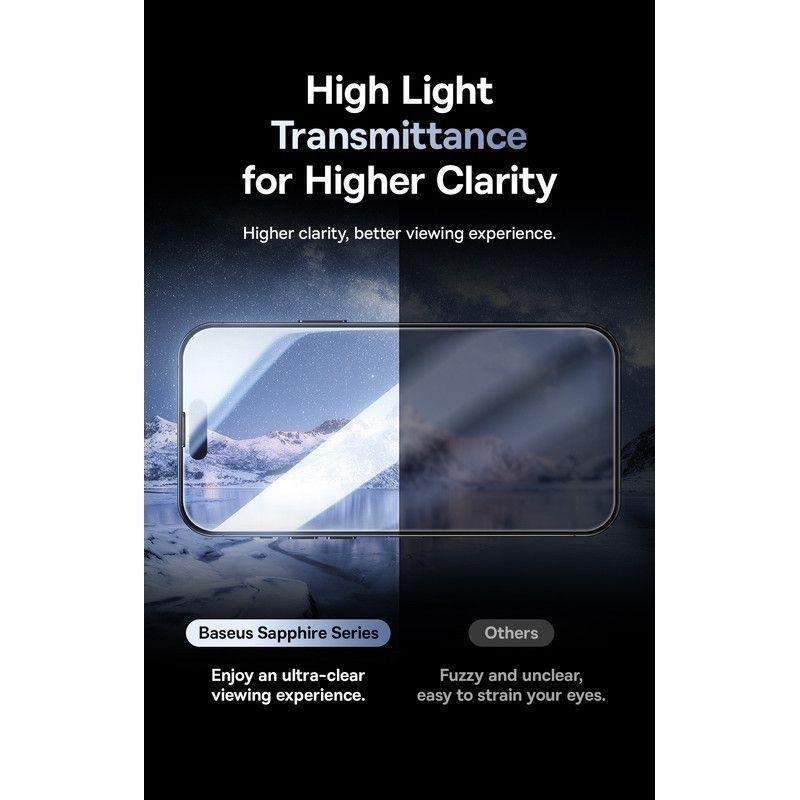 Baseus Sapphire Full-Coverage Privacy Protection Glass Screen Protector for iPhone 16 Pro Max, , large image number 2