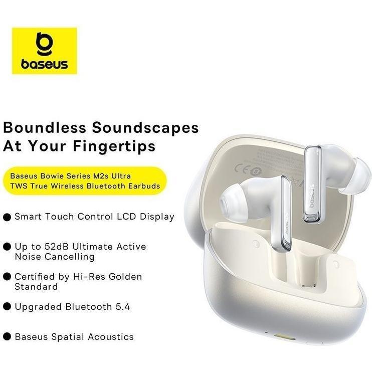 Baseus Bowie M2s Ultra True Wireless Earphones - Moon White, , large image number 1