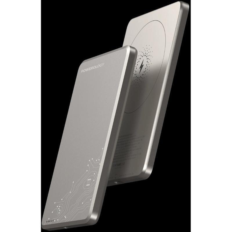 Powerology 5000mAh 15W Pd Type-C Magsafe Ultra Slim Power Bank - Titanium, , large image number 4