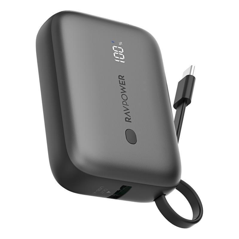 RavPower RP-PB1224 PD Pioneer 10000mAh 2-Port + With Type-C Line Power Bank - Black, , medium