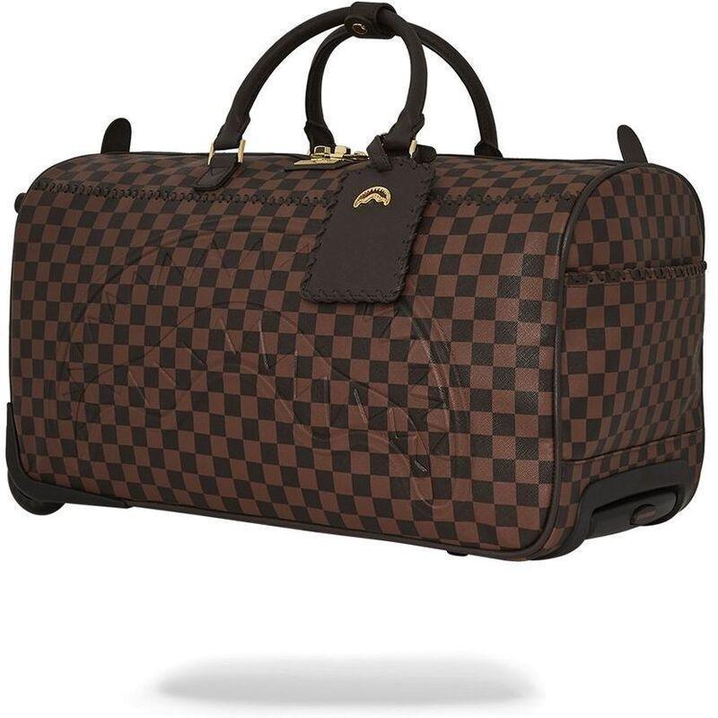 Sprayground Core Embossed Check Wheely Duffle, , medium